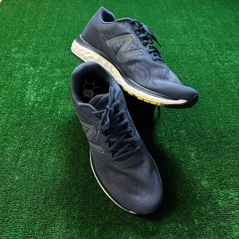New Balance Fresh Foam 680 V7 Running Shoes Navy/Yellow Mens 12